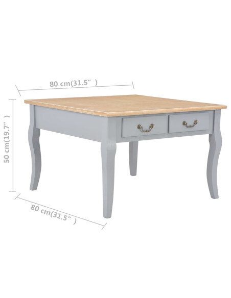 Table Basse Campagne Chic grise avec deux tiroirs Table Basse Campagne Chic grise avec deux tiroirs