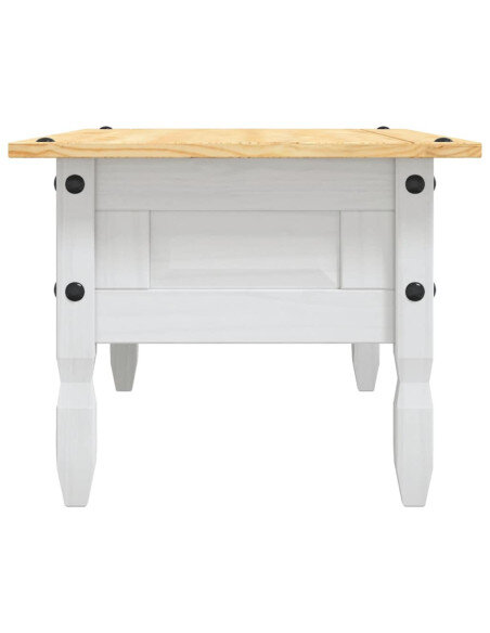 Table Basse Campagne Blanche et Bois avec tiroir Table Basse Campagne Blanche et Bois avec tiroir