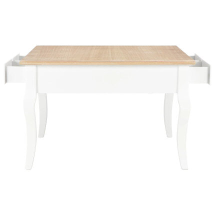 Table Basse Campagne Chic Blanche Bois avec Tiroir