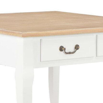 Table Basse Campagne Chic Blanche Bois avec Tiroir