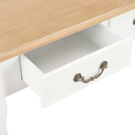 Table Basse Campagne Chic Blanche Bois avec Tiroir