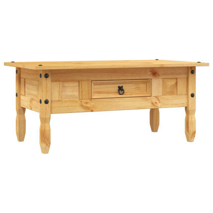 Table Basse Campagne Rustique Bois avec Tiroir