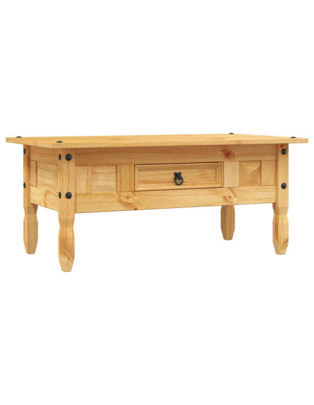Table Basse Campagne Rustique Bois avec Tiroir