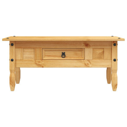 Table Basse Campagne Rustique Bois avec Tiroir