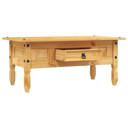 Table Basse Campagne Rustique Bois avec Tiroir