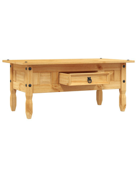 Table Basse Campagne Rustique Bois avec Tiroir