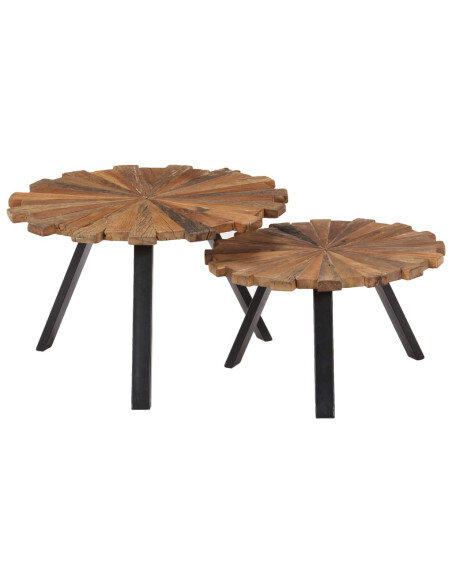 Ensemble 2 Petites Tables Basse Rétro / Vintage en bois Ensemble 2 Petites Tables Basse Rétro / Vintage en bois