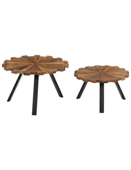 Ensemble 2 Petites Tables Basse Rétro / Vintage en bois Ensemble 2 Petites Tables Basse Rétro / Vintage en bois