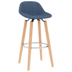Tabourets de bar en lot de 2 en tissu Bleu   2