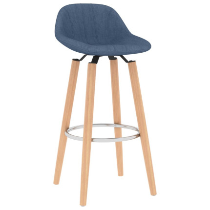 Tabourets de bar en lot de 2 en tissu Bleu  