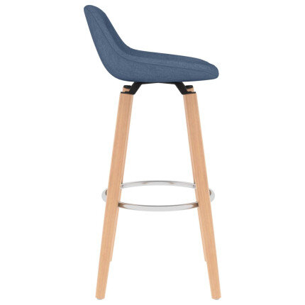 Tabourets de bar en lot de 2 en tissu Bleu