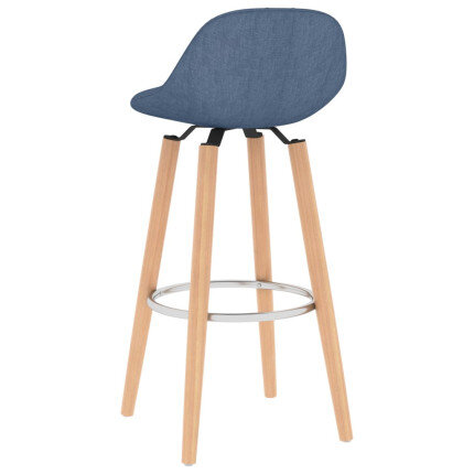 Tabourets de bar en lot de 2 en tissu Bleu