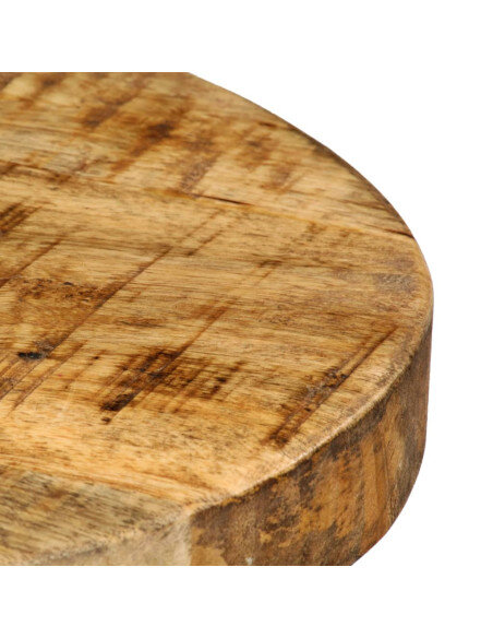 Chaise de bar industrielle en lot de 4 en bois de manguier Brun  {attributes}