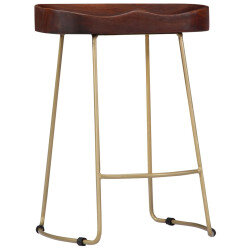 Tabourets de bar Industriel / Rétro - Vintage en lot de 2 en bois de manguier massif Brun 46 x 38 x 52 cm {attributes} 2