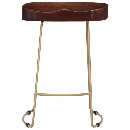 Tabourets de bar Industriel / Rétro - Vintage en lot de 2 en bois de manguier massif Brun 46 x 38 x 52 cm {attributes}