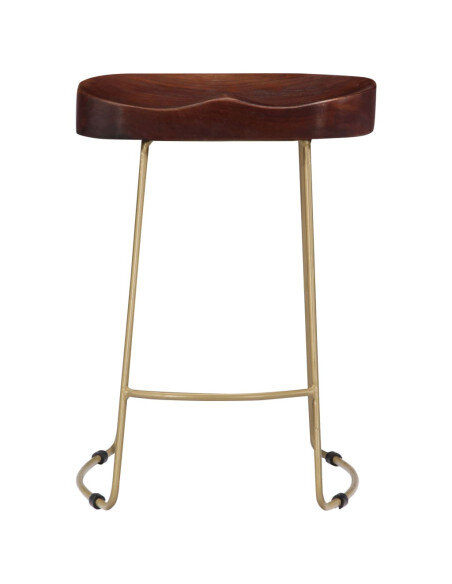 Tabourets de bar Industriel / Rétro - Vintage en lot de 2 en bois de manguier massif Brun 46 x 38 x 52 cm {attributes} Tabourets de bar Industriel / Rétro - Vintage en lot de 2 en bois de manguier massif Brun 46 x 38 x 52 cm {attributes}