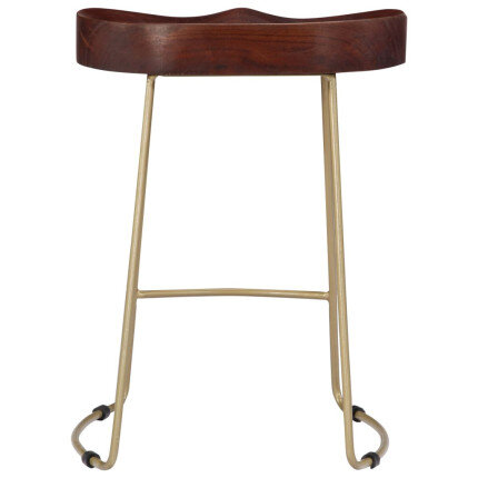 Tabourets de bar Industriel / Rétro - Vintage en lot de 2 en bois de manguier massif Brun 46 x 38 x 52 cm {attributes}