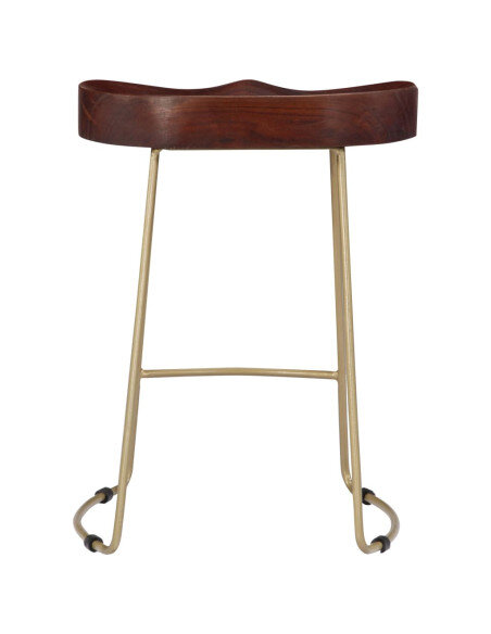 Tabourets de bar Industriel / Rétro - Vintage en lot de 2 en bois de manguier massif Brun 46 x 38 x 52 cm {attributes} Tabourets de bar Industriel / Rétro - Vintage en lot de 2 en bois de manguier massif Brun 46 x 38 x 52 cm {attributes}