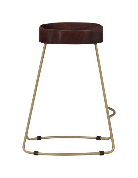 Tabourets de bar Industriel / Rétro - Vintage en lot de 2 en bois de manguier massif Brun 46 x 38 x 52 cm {attributes} Tabourets de bar Industriel / Rétro - Vintage en lot de 2 en bois de manguier massif Brun 46 x 38 x 52 cm {attributes}