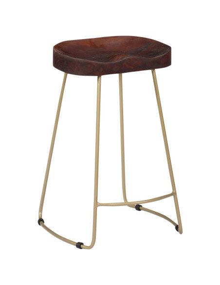 Tabourets de bar Industriel / Rétro - Vintage en lot de 2 en bois de manguier massif Brun 46 x 38 x 52 cm {attributes} Tabourets de bar Industriel / Rétro - Vintage en lot de 2 en bois de manguier massif Brun 46 x 38 x 52 cm {attributes}