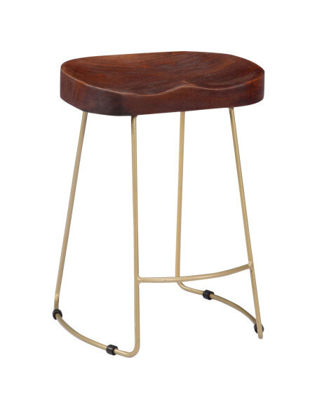 Tabourets de bar Industriel / Rétro - Vintage en lot de 2 en bois de manguier massif Brun 46 x 38 x 52 cm {attributes} Tabourets de bar Industriel / Rétro - Vintage en lot de 2 en bois de manguier massif Brun 46 x 38 x 52 cm {attributes}