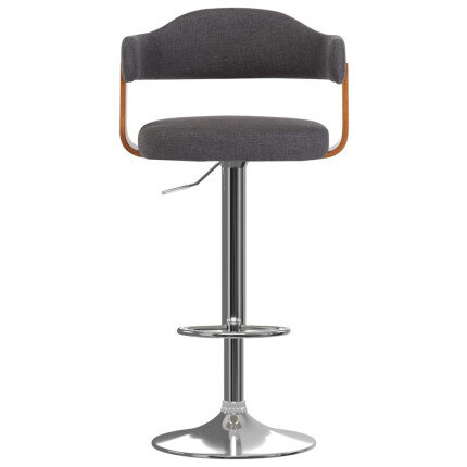 Tabourets de bar Rétro / Vintage en lot de 2 en bois courbé et tissu Gris  {attributes}