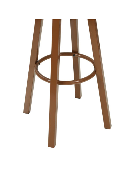Chaise de bar Rétro / Vintage en lot de 2 en similicuir Brun  {attributes}