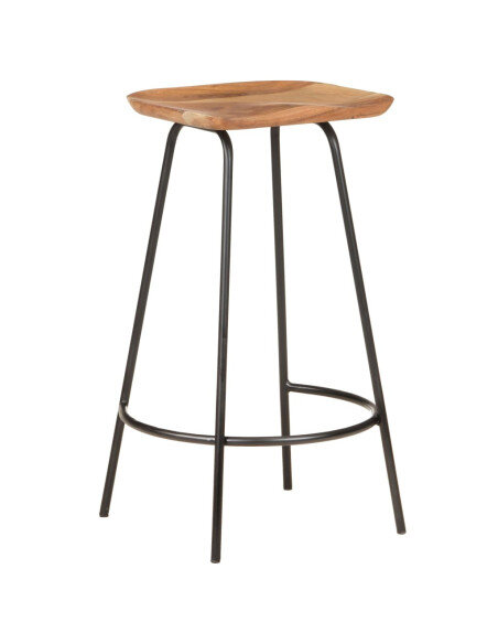 Tabourets de bar en lot de 2 en bois d'acacia Brun  {attributes} Tabourets de bar en lot de 2 en bois d'acacia Brun  {attributes}