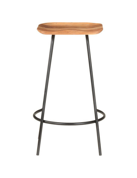 Tabourets de bar en lot de 2 en bois d'acacia Brun  {attributes} Tabourets de bar en lot de 2 en bois d'acacia Brun  {attributes}
