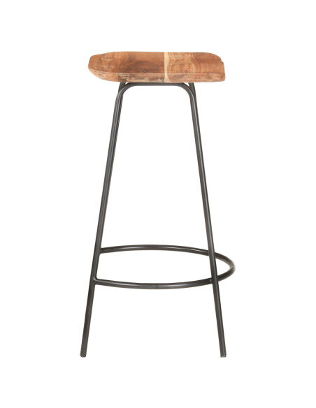 Tabourets de bar en lot de 2 en bois d'acacia Brun  {attributes} Tabourets de bar en lot de 2 en bois d'acacia Brun  {attributes}