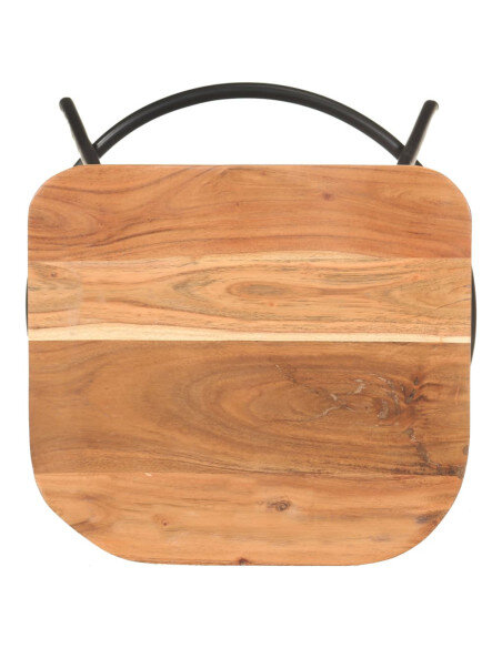 Tabourets de bar en lot de 2 en bois d'acacia Brun  {attributes} Tabourets de bar en lot de 2 en bois d'acacia Brun  {attributes}