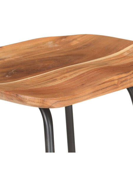 Tabourets de bar en lot de 2 en bois d'acacia Brun  {attributes} Tabourets de bar en lot de 2 en bois d'acacia Brun  {attributes}