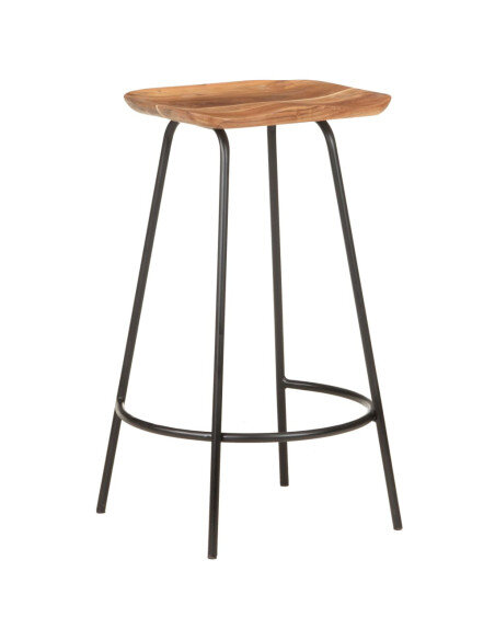 Tabourets de bar en lot de 2 en bois d'acacia Brun  {attributes} Tabourets de bar en lot de 2 en bois d'acacia Brun  {attributes}