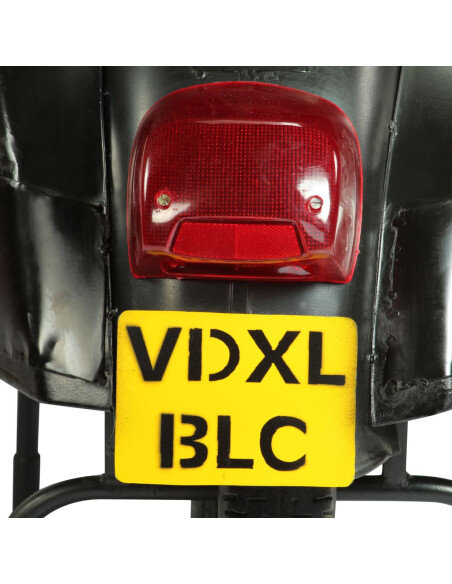 Chaise de bar Rétro / Vintage en cuir véritable et bois recyclé Noir  {attributes} Chaise de bar Rétro / Vintage en cuir véritable et bois recyclé Noir  {attributes}