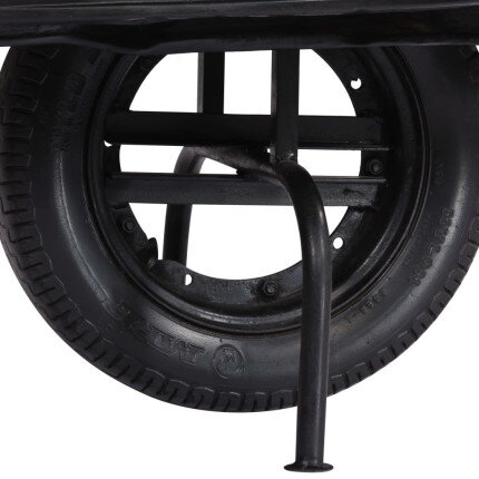 Chaise de bar Rétro / Vintage en cuir véritable et bois recyclé Noir  {attributes}