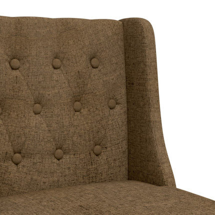 Chaise de bar campagne / chic en lot de 2 en bois massif d'hévéa et tissu Taupe  {attributes}