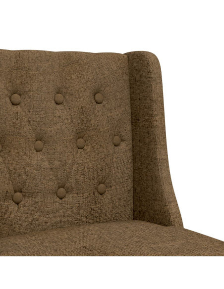 Chaise de bar campagne / chic en lot de 2 en bois massif d'hévéa et tissu Taupe  {attributes} Chaise de bar campagne / chic en lot de 2 en bois massif d'hévéa et tissu Taupe  {attributes}