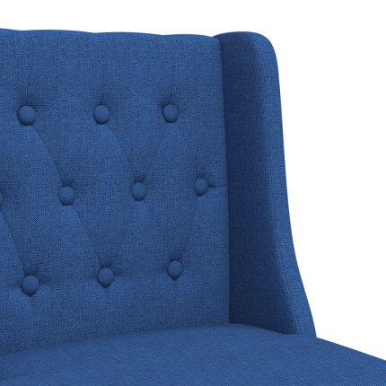 Chaise de bar campagne / chic en lot de 2 en bois massif d'hévéa et tissu Bleu  {attributes}