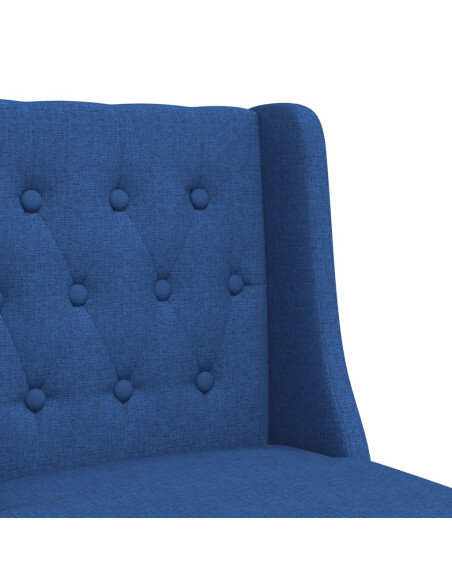 Chaise de bar campagne / chic en lot de 2 en bois massif d'hévéa et tissu Bleu  {attributes}