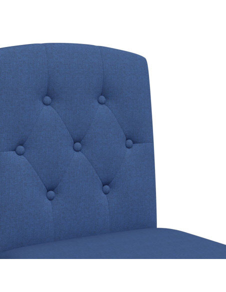 Chaise de bar campagne / chic en lot de 2 en bois massif d'hévéa et tissu Bleu  {attributes}