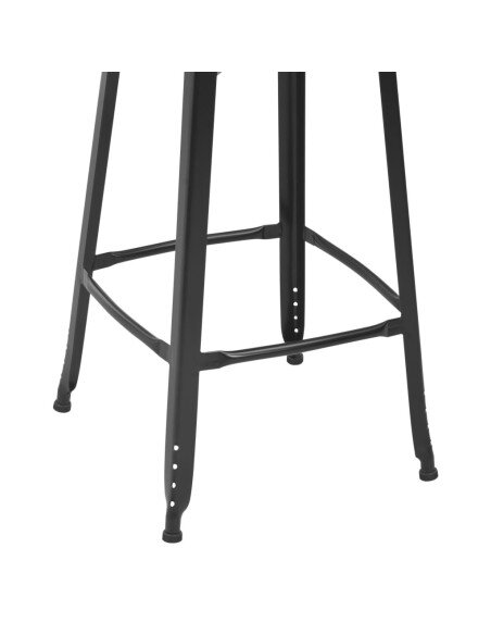 Tabourets de bar industriel en lot de 2 en métal acier Noir  {attributes}