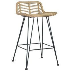Chaise de bar Bohème / Nature en lot de 2 en rotin naturel Brun  {attributes} 2