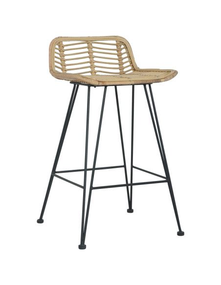 Chaise de bar Bohème / Nature en lot de 2 en rotin naturel Brun  {attributes}