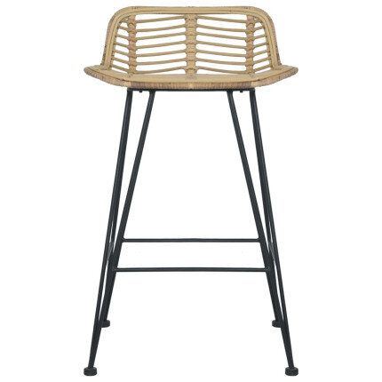 Chaise de bar Bohème / Nature en lot de 2 en rotin naturel Brun  {attributes}