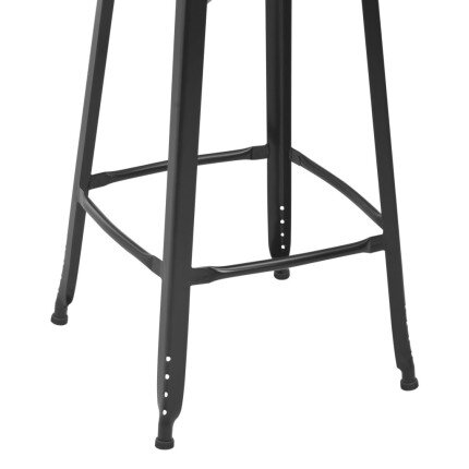 Tabourets de bar industriel en lot de 4 en acier Noir  {attributes}