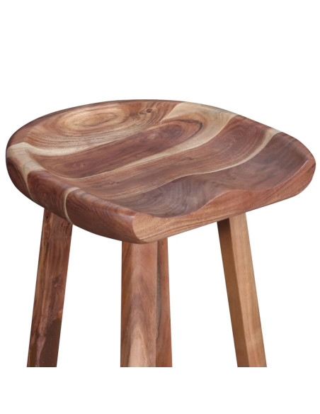 Tabourets de bar Bohème / Nature en lot de 2 en bois massif d'acacia Brun  {attributes}