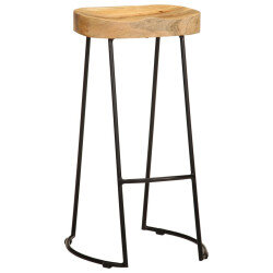 Tabourets de bar Industriel / Rétro - Vintage en lot de 2 en bois de manguier massif Multicolore  {attributes} 2
