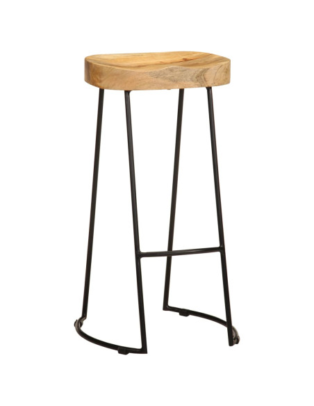Tabourets de bar Industriel / Rétro - Vintage en lot de 2 en bois de manguier massif Multicolore  {attributes}