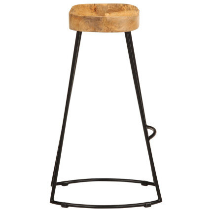 Tabourets de bar Industriel / Rétro - Vintage en lot de 2 en bois de manguier massif Multicolore  {attributes}