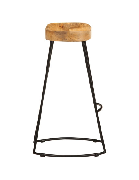 Tabourets de bar Industriel / Rétro - Vintage en lot de 2 en bois de manguier massif Multicolore  {attributes}